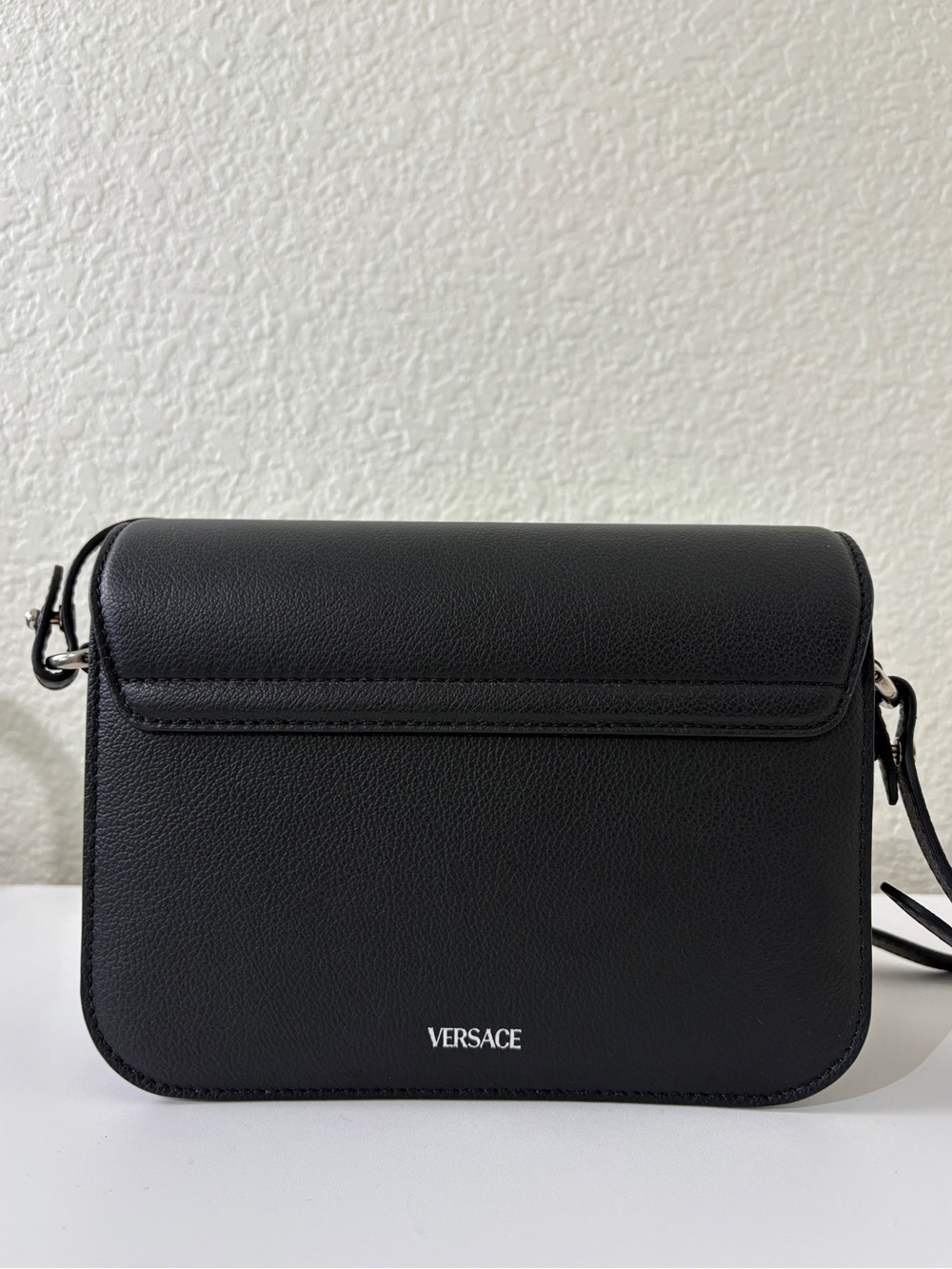 Versace Medusa Black Leather Crossbody Bag with Medallion Accent new - Picture 5 of 12
